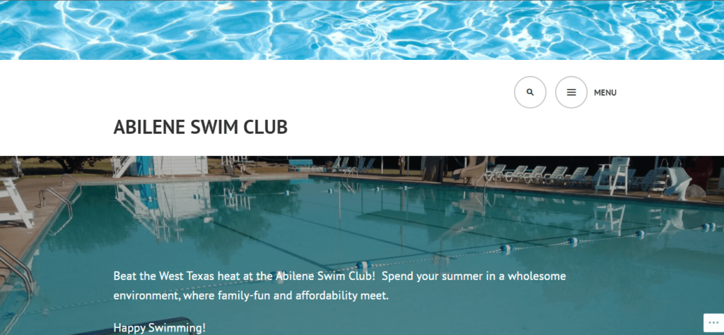 Homepage of Abilene Swim Club /
Link: https://abileneswimclub.com/