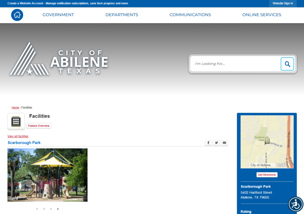 Homepage of Abilene Texas (Scarborough Park) / abilenetx.gov