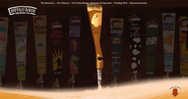 Homepage of Buffalo Bayou Brewing Company / buffbrew.com
Link: https://www.buffbrew.com/
