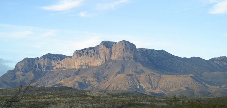 View of El Capitan in the Guadalupe Mountains /
Wikipedia
Link: https://en.wikipedia.org/wiki/Guadalupe_Mountains#/media/File:GuadalupeMtns_2006_cropped.jpg