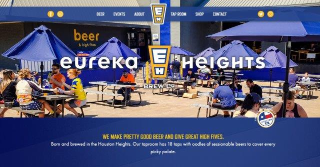 Homepage of Eureka Heights Brew Co. / eurekaheights.com
Link: https://www.eurekaheights.com/