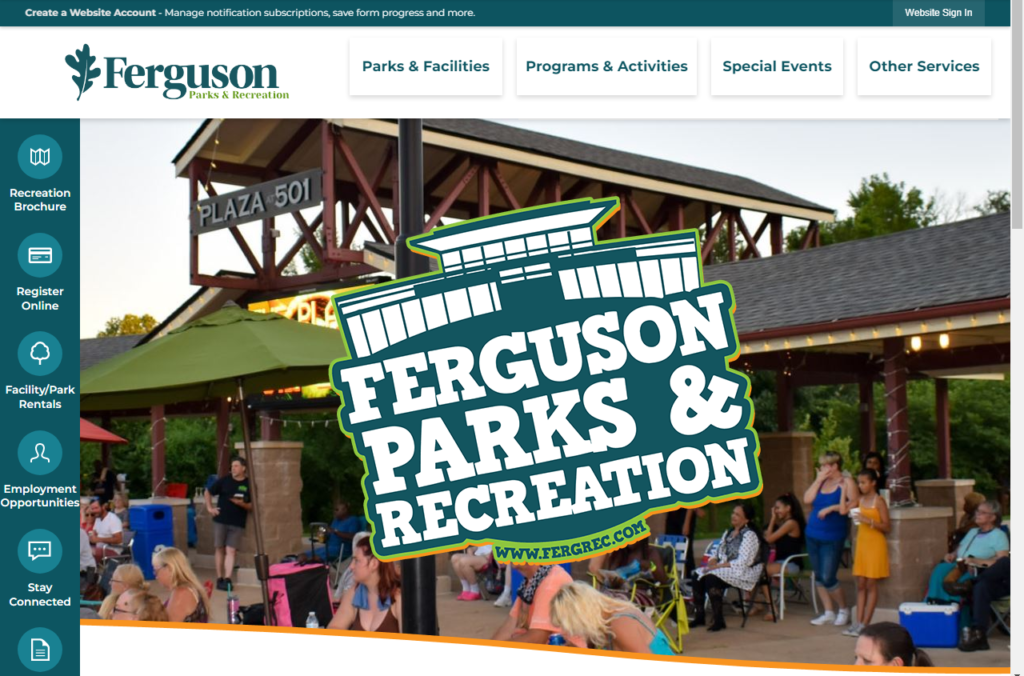 Homepage of Ferguson Parks & Recreation / fergusoncity.com