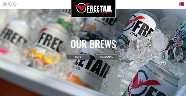 Homepage of Freetail Brewing Company / freetailbrewing.com
Link: https://www.freetailbrewing.com/