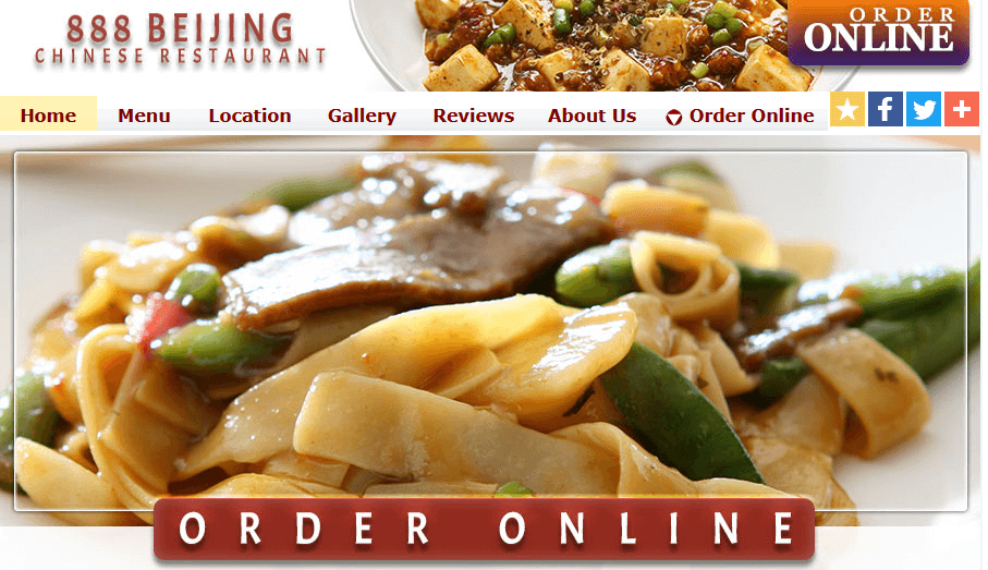 Homepage of 888 Beijing Chinese Restaurant website/ 888beijinhuston.com