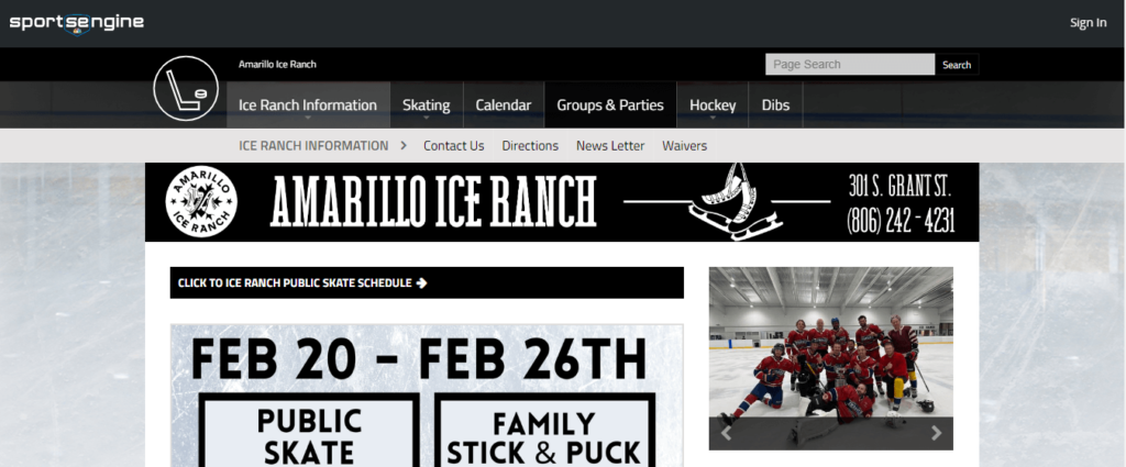 Homepage of Amarillo Ice Ranch/ Link:www.amarilloiceranch.com/