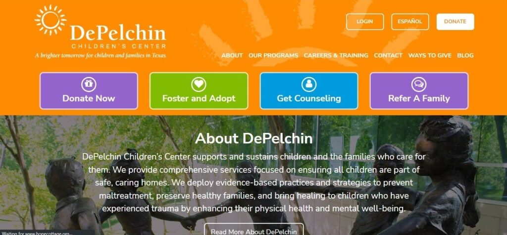 
Homepage of Depelchin Children's Center
agency website / depelchin.org