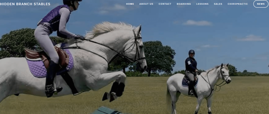 Homepage of Hidden Branch Stables
URL: http://www.hiddenbranchstables.com/