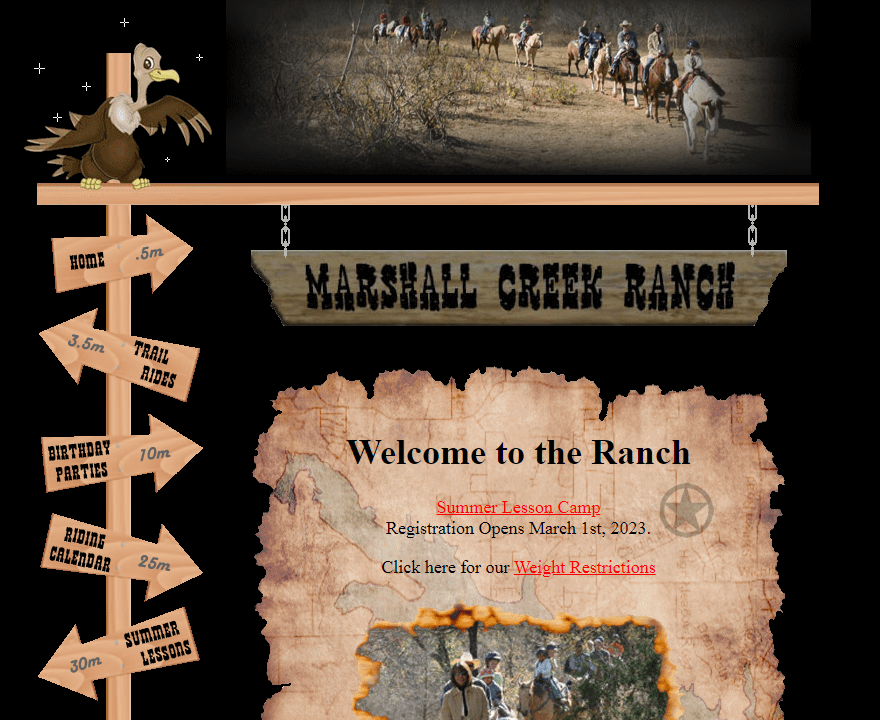 Homepage of Marshall Creek Ranch
URL: http://www.marshallcreekranch.com/