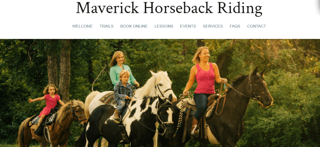 Homepage of Maverick Horseback Riding
URL: https://maverickhorsebackriding.com/