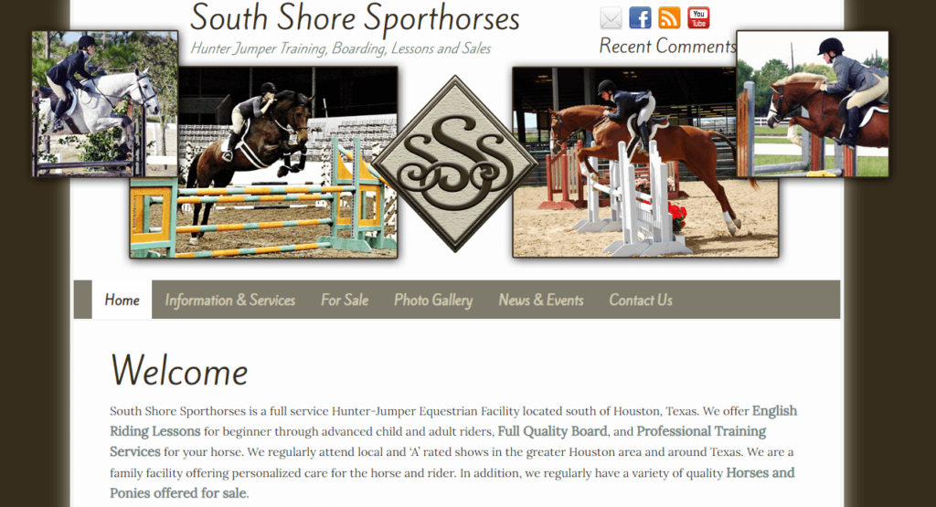 Homepage of South Shore Sporthorses
URL: http://southshoresporthorses.com/