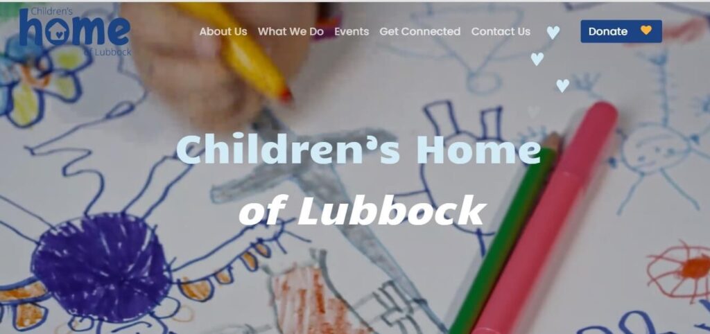 Homepage of Children's Home of Lubbock agency website / childshome.org