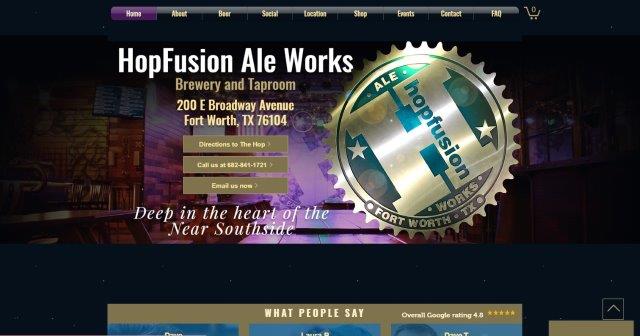 Homepage of HopFusion Ale Works / hopfusionaleworks.com
Link:  https://www.hopfusionaleworks.com/