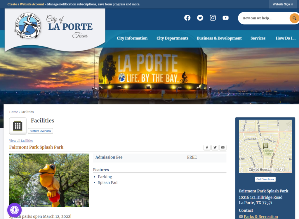 Homepage of La Porte Texas (Fairmont Park) / laportetx.gov