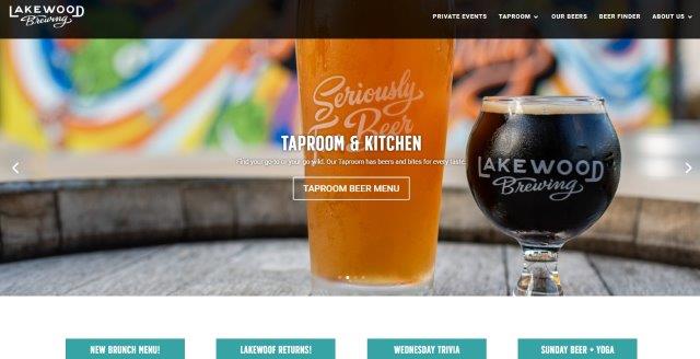 Homepage of Lakewood Brewing Company / lakewoodbrewing.com
Link: https://lakewoodbrewing.com/