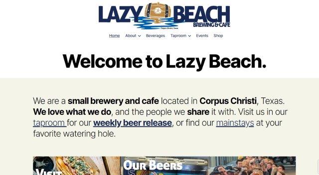 Homepage of Lazy Beach Brewing / lazybeachbrewing.com
Link: https://lazybeachbrewing.com/
