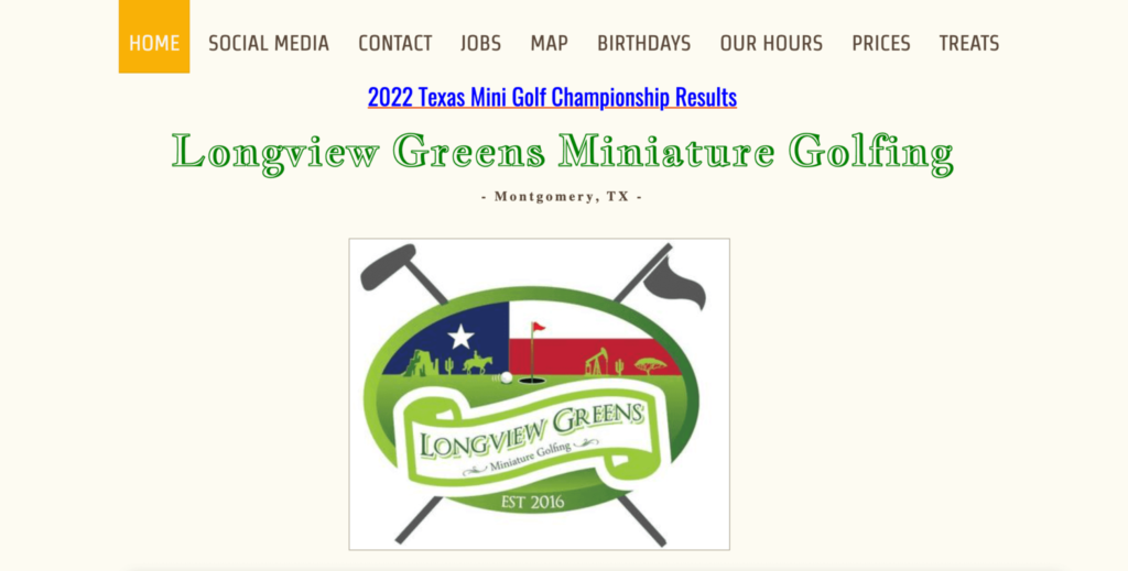 Homepage of Longview Greens Miniature Golfing / longviewgreens.com
