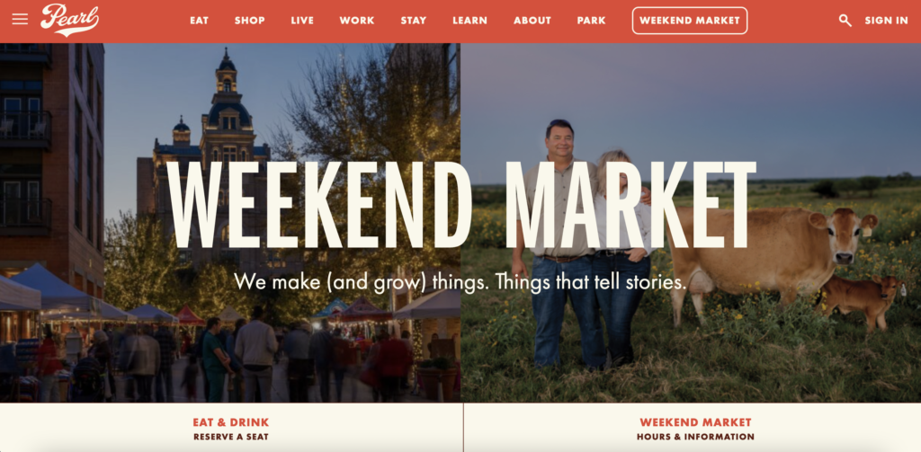 Homepage of Pearl Farmers Market / 
Link: atpearl.com