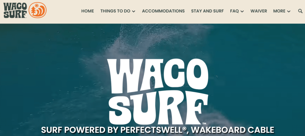 Homepage of Waco Surf / https://www.wacosurf.com/