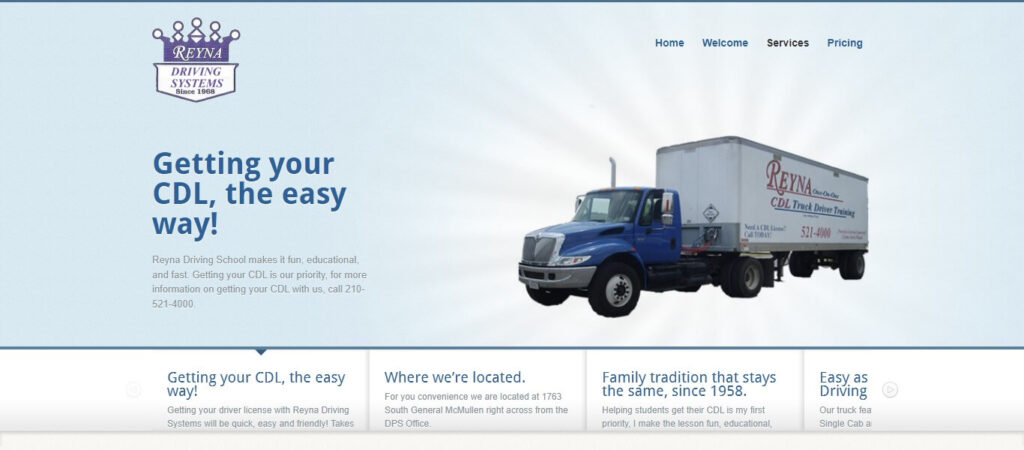 Homepage of Reyna CDL Truck Driving / reynacdl.com
