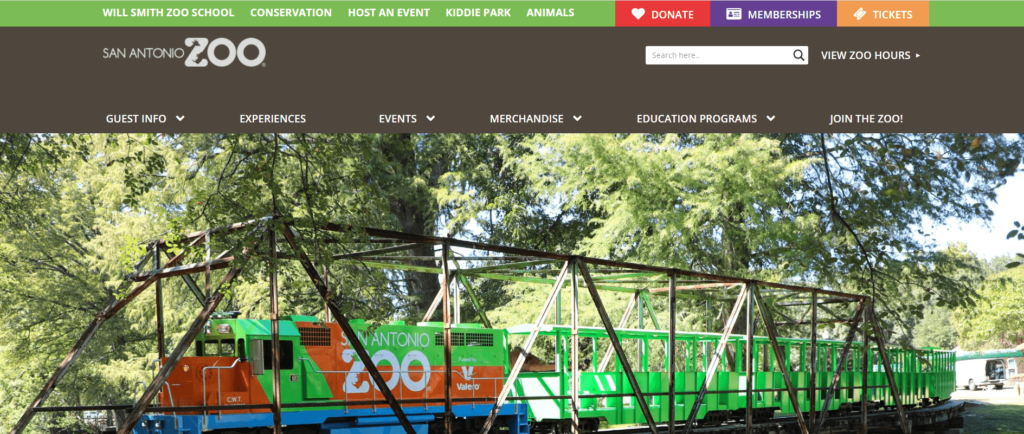 Homepage of San Antonio Zoo / sazoo.org