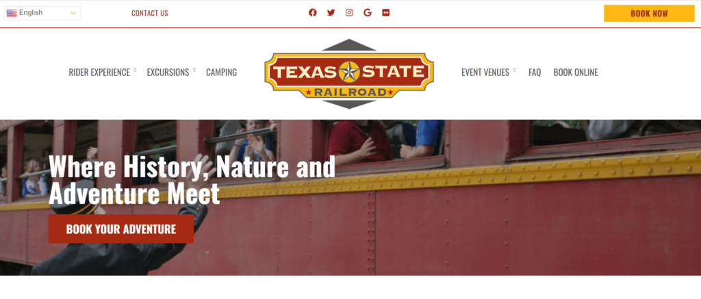 Homepage of Texas State railroad / texasstaterailroad.net