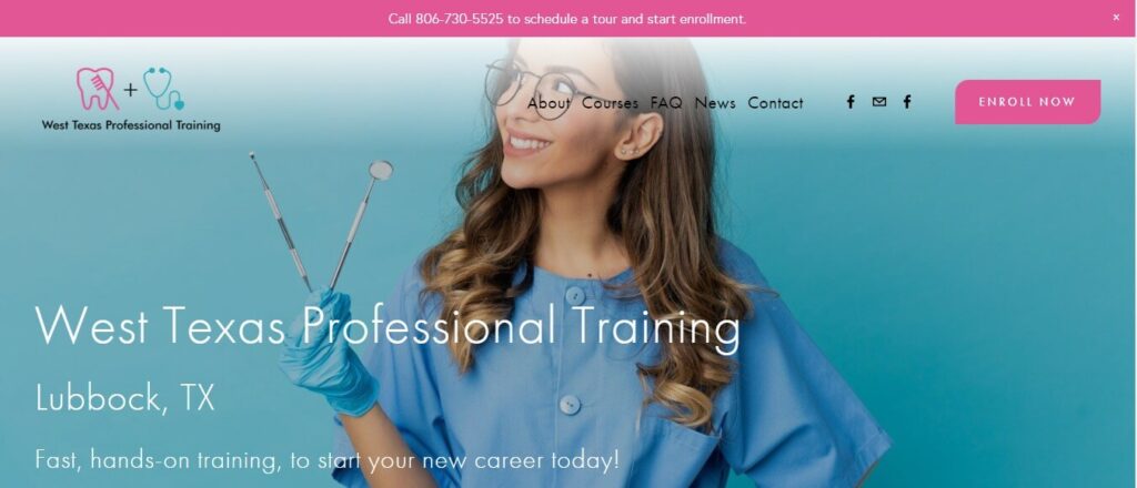 Homepage of West Texas Professional Training
Link: https://www.wtxtraining.com/