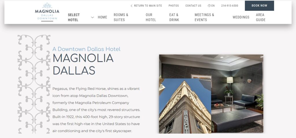 Magnolia Dallas Downtown Website Homepage / http://www.magnoliahotels.com/dallas-downtown/