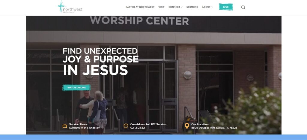 Homepage of Northwest Bible Church website 
Link: https://northwestbible.org/