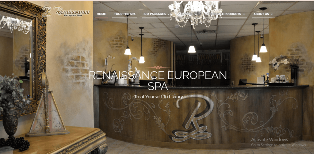 Homepage of Renaissance European Spa's website / renaissanceeuropeanspa.com