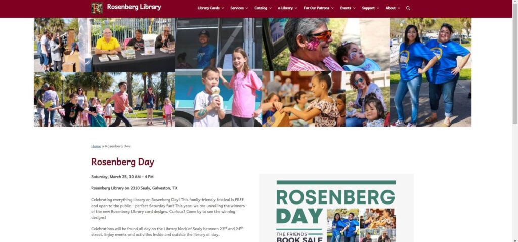 Rosenberg Library Homepage / rosenberg-library.org/rosenbergday