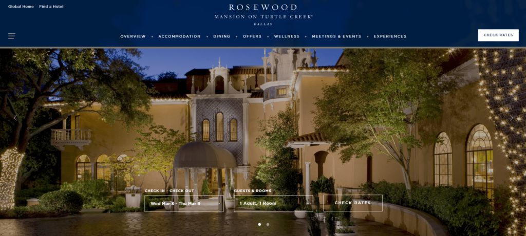 Homepage of Rosewood Mansion/https://www.rosewoodhotels.com/en/mansion-on-turtle-creek-dallas