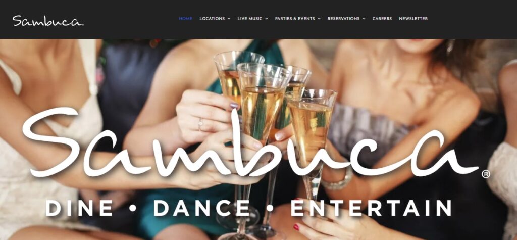 Sambuca Restaurant & Jazz Club Website Homepage 

Link; https://www.sambucarestaurant.com/