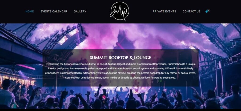 Summit Rooftop Lounge Website Homepage / https://summitaustin.com/
