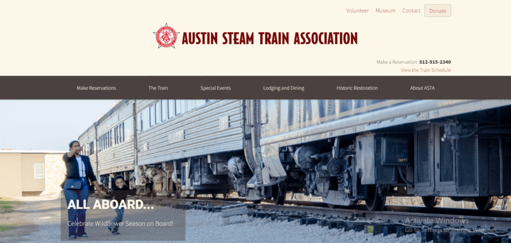 Homepage of Austin Stream Train / austinsteamtrain.org