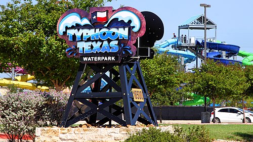 Entrance to Typhoon Texas Waterpark in Austin / Wikipedia / Larry D. Moore
Link: https://commons.wikimedia.org/wiki/File:Typhoon_Texas_Waterpark_Austin_2020_c.jpg