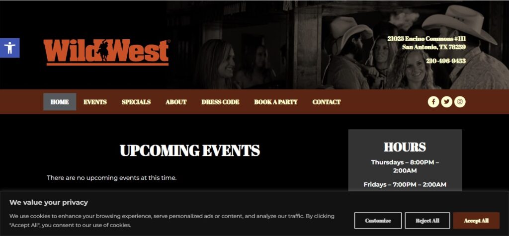 Wild West San Antonio Website Homepage / https://wildwestsanantonio.com/
