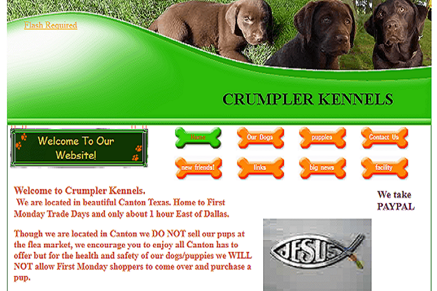 Homepage of Crumpler Kennels/ crumplerkennels.com