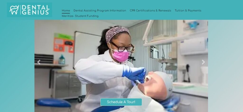 homepage of Dental Geniuous 
Link: https://dentalgeniustraining.com/