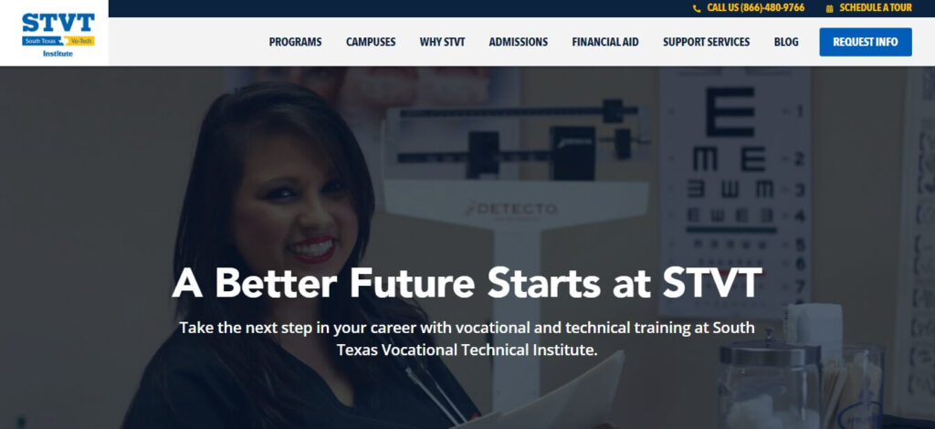 homepage of Platt College STVT
Link: https://www.stvt.edu/