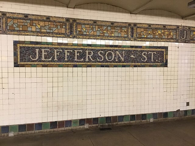Mosaic tile for the Jefferson Street Station / Wikimedia Commons / KidFly182.

Link: https://commons.wikimedia.org/wiki/File:Jefferson_Street_Mosaic_Tile.jpg
