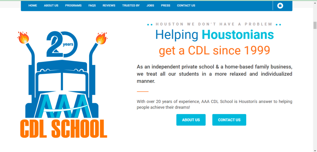 Homepage of AAA CDL School / cdlinhouston.com