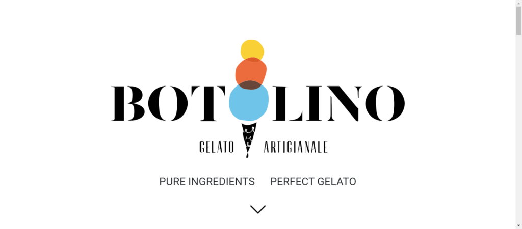 Homepage of Botolino's Gelato / botolino.com.