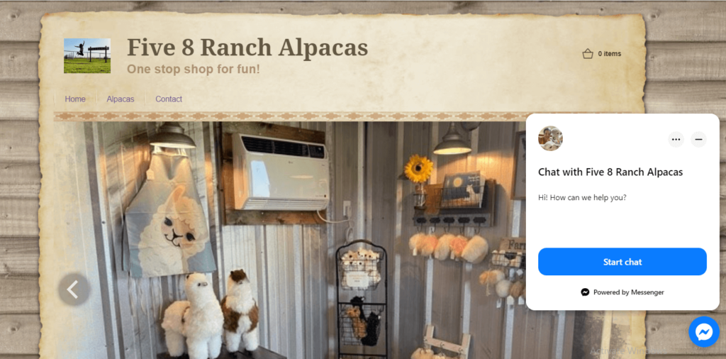 Homepage of Five 8 Ranch Alpacas 
Link: https://www.five8ranchalpacas.com/