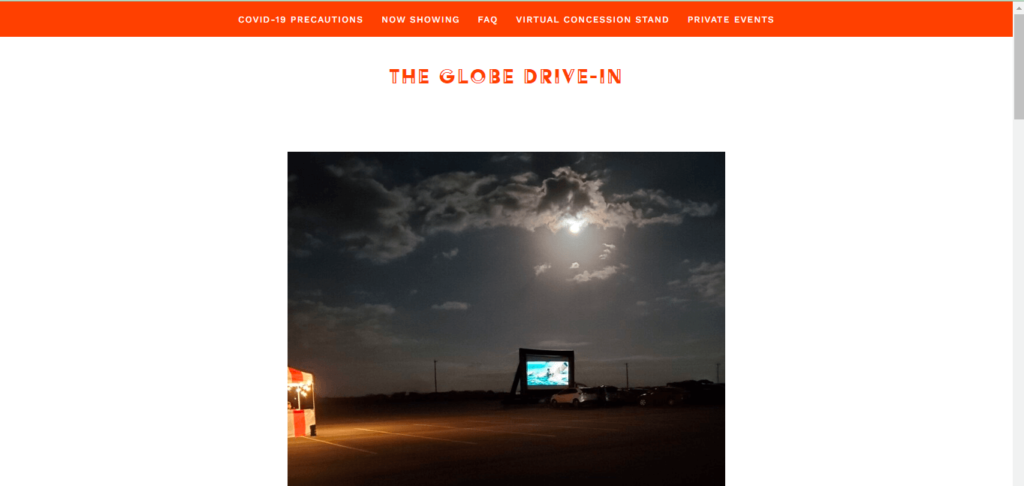 Homepage of the Globe Drive-in Movie Theatre / theglobedrivein.com