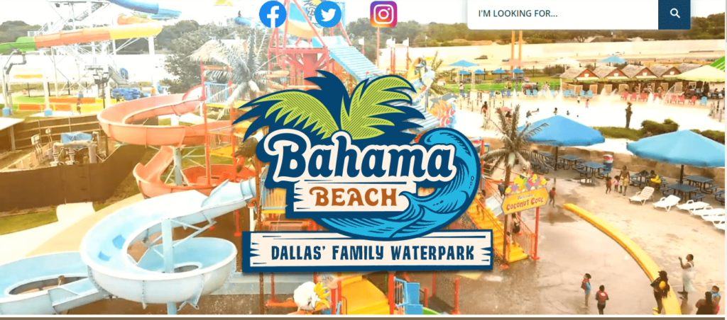 Homepage of Bahama Beach Water Park and Recreation Center/ bahamabeachdallas.com