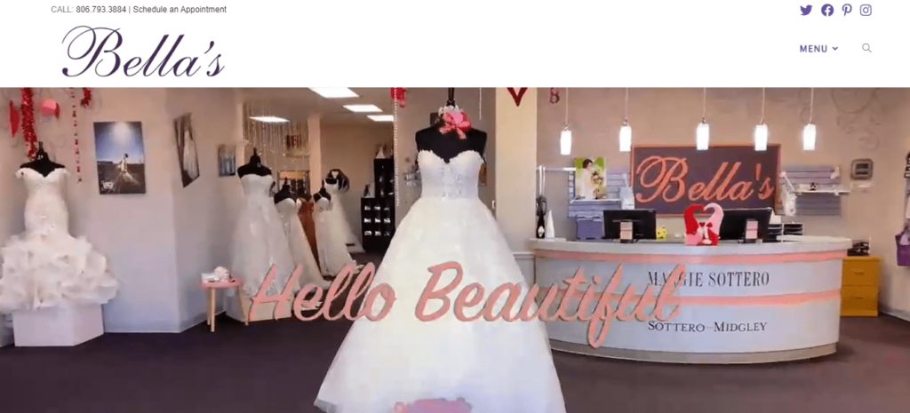 Homepage of Bella's Bridal Shop /
Link: bellasbridal.net