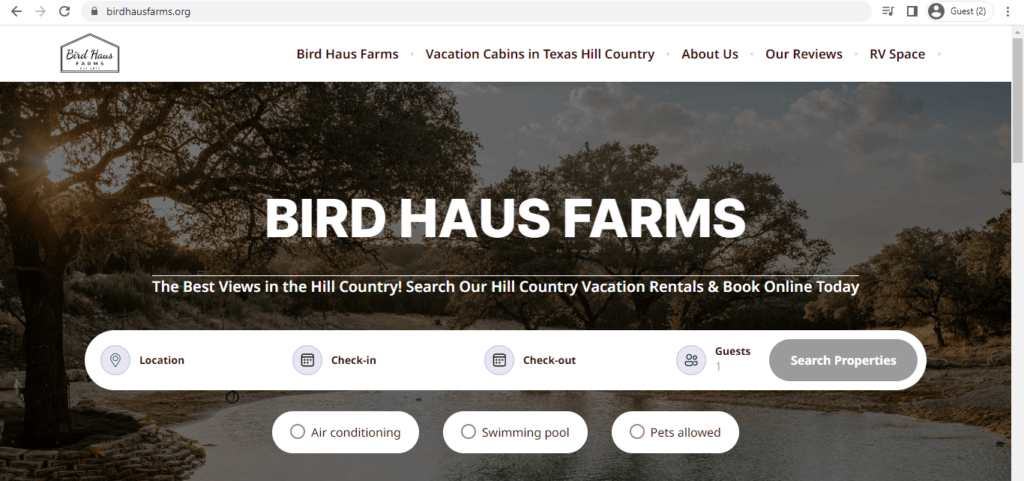 Homepage of Bird Haus Farms
Link: https://www.birdhausfarms.org/