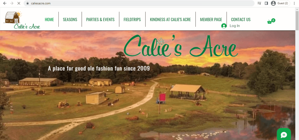 Homepage of Calie's Acre Pumpkin Patch
Link: https://www.caliesacre.com/
