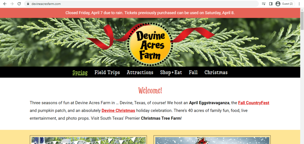 Homepage of Devine Acres Farm
Link: https://devineacresfarm.com/