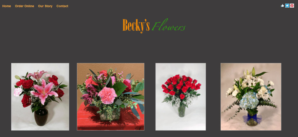 Homepage of Becky's Flowers /
Link: beckysflowers.com